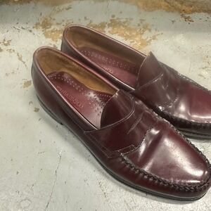 G H Bass Weejuns Penny Loafer Burgundy Leather Mens Shoes Size 9.5
